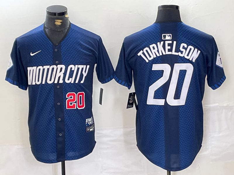 Men Detroit Tigers #20 Torkelson Blue City Edition Nike 2024 MLB Jersey style 2->philadelphia phillies->MLB Jersey